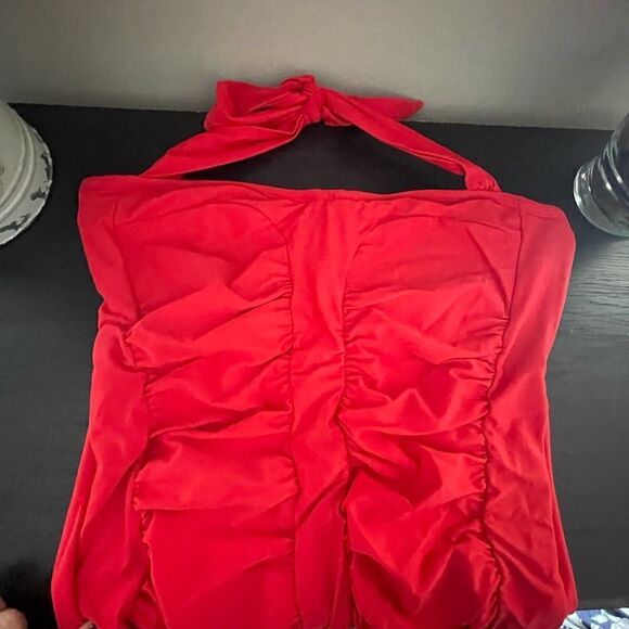 Sexy Red One Piece Bathing Suit - Picture 5 of 8